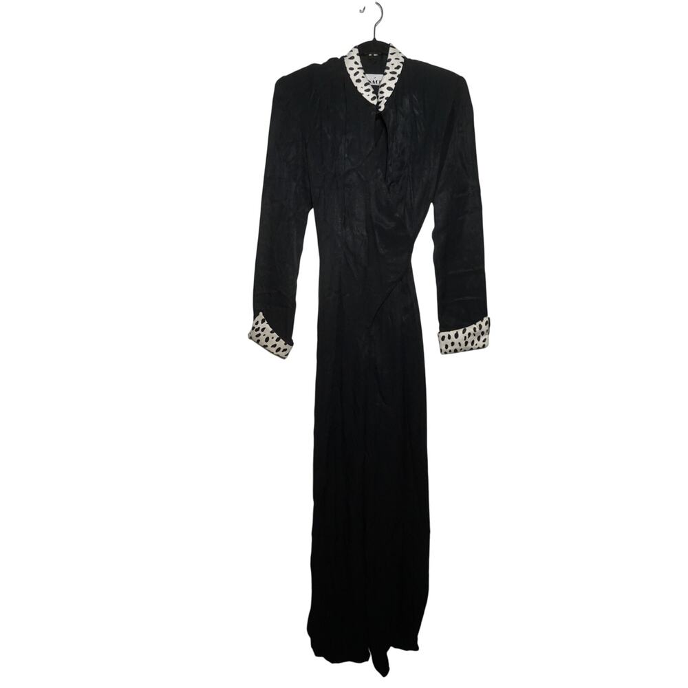 Vintage 80s Panache Wideleg Animal Print Top Collar Wrap Jumpsuit Women Size10